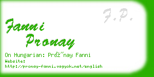 fanni pronay business card